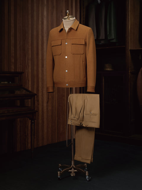 Caramel "Dressy Bomber" & Light caramel dress pants