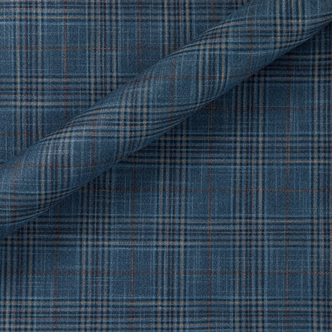 Carnet Italia 100% Bamboo Mixed Blue Plaid