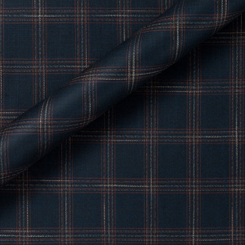 Carnet Italia 100% Bamboo Navy Red Windowpane