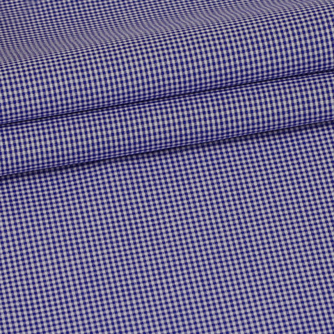 Canclini Navy Baby Blue Mini Gingham Shirt