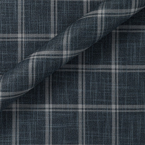 Carnet Italia 100% Bamboo Grayish Blue Windowpane