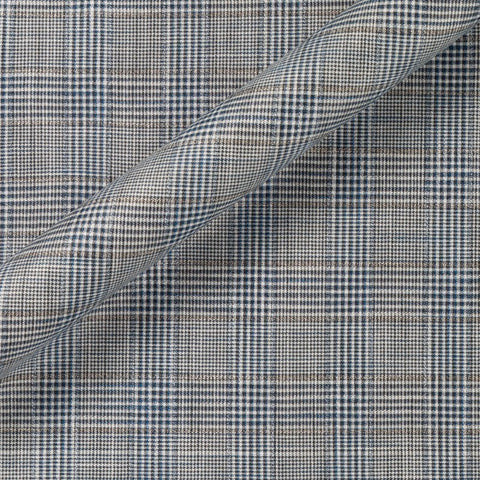 Carnet Italia 100% Bamboo Blue Mixed Plaid